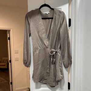 Gilli Women's Satin Wrap Robe - Taupe